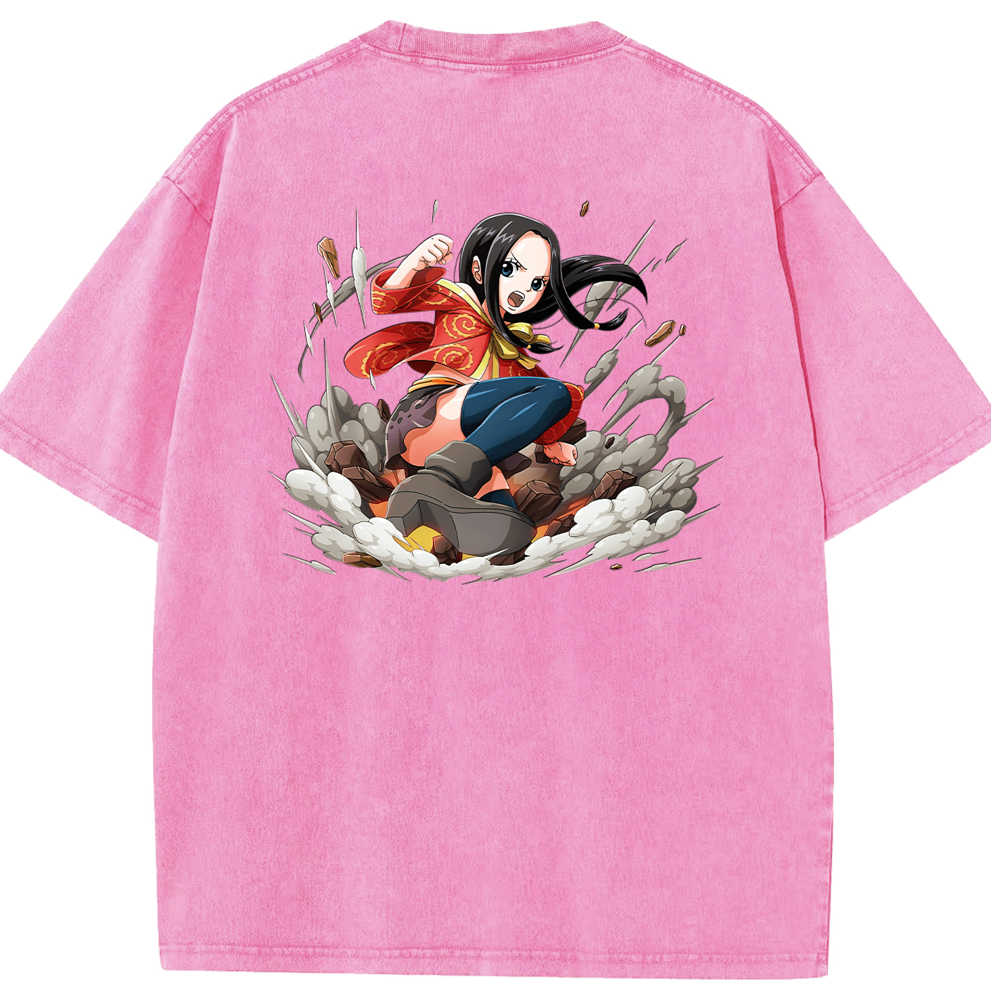 ワンピース ボア・ハンコック ONE PIECE Boa·Hancock 綿100% ヴィンテージ風 半袖Tシャツ（背面プリント）